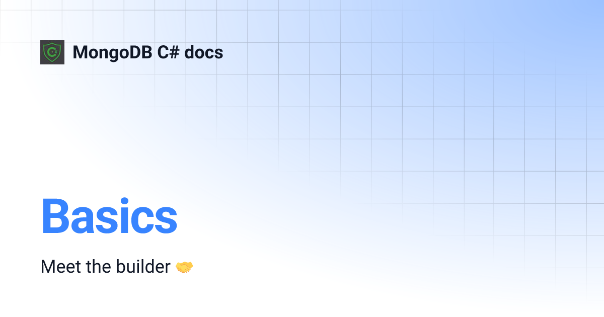 Basics MongoDB C docs